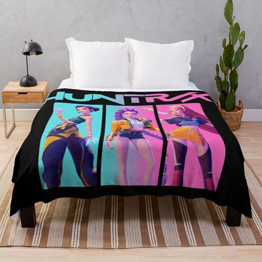 Huntrix Demon Hunters KPop Cozy Throw Blanket