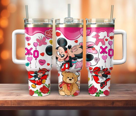 Discover Valentine Cartoon Movies 40oz Tumbler, Happy Valentine's Day 40oz, Cartoon Characters 40oz Tumbler