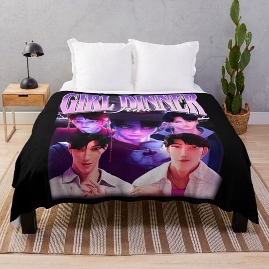 Girl Dinner Jinu Kpop Demon Hunters Villain Throw Blanket