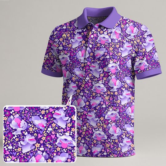 Squirtle Polo Shirt, Funny Summer Button Up, Vintage Tropical Hawaiian Shirt