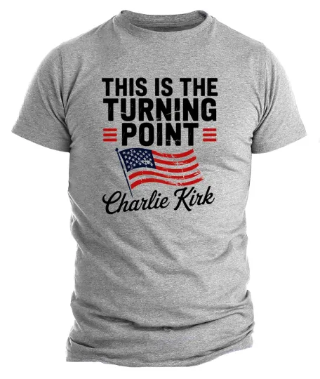 Charlie Kirk Turning Point USA American Flag Patriot T-Shirt