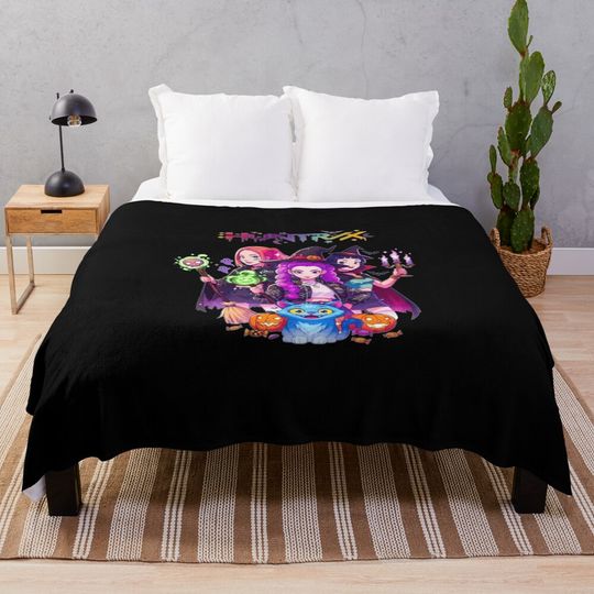 Huntrix KPop Demon Hunters Halloween Witches Throw Blanket