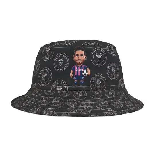 Lionel Messi Cartoon Miami FC Stylish Character Bucket Hat