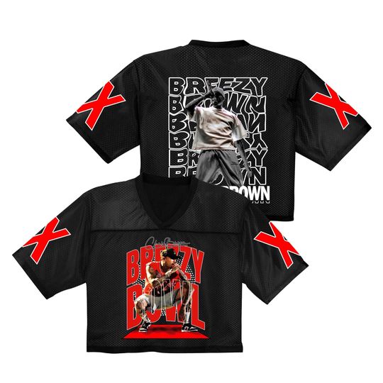 Discover Chris Brown Crop Top Jersey: Breezy Bowl XX Concert Merch