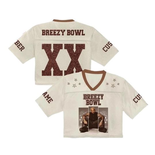 Discover Personalized Chris Brown Tour Crop Top Jersey, Full Mesh Breezy Bowl 2025 Shirt, Custom R&B Concert Outfit, Unisex Fan Gift