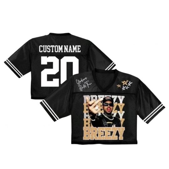 Discover Chris Brown Breezy Bowl XX Crop Top Jersey: Gold Mesh, Unisex