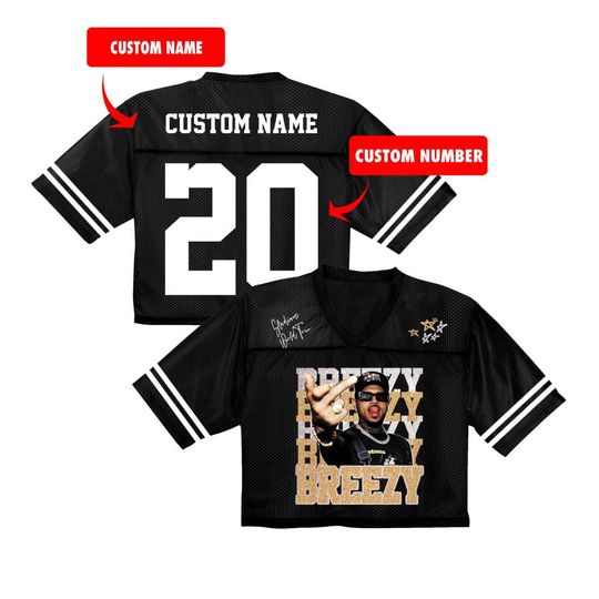 Discover Chris Brown Tour Crop top Jersey Full Mesh, Breezy Bowl XX 2025 Shirt, Breezy Bowl Jersey, Gift For Fans