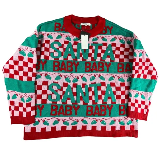 Discover Ugly Christmas Sweater Mens XL Pullover Santa Baby Holiday Grayson Threads NWT