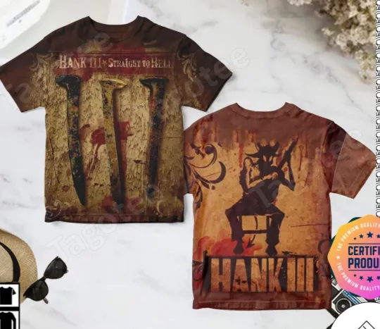 Hank Williams III Straight To Hell Album Cover AOP 3D T-Shirt