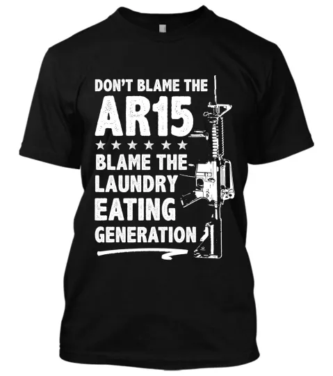 Discover Don't Blame The AR15 Men's T-Shirt Second Amendment Pro-Gun USA Flag