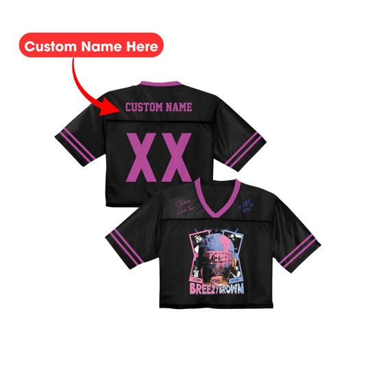 Discover Chris Brown Tour Crop top Jersey Full Mesh, Breezy Bowl XX 2025 Shirt, Breezy Bowl Jersey, Gift For Fans