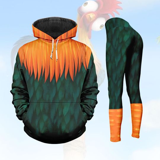 Hei Hei Rooster Cosplay Hoodie/Leggings, Moana Costume Shirt, Hei Hei Moana Cosplay Shirt, Princess Movie Shirt, Disney Gift For Her