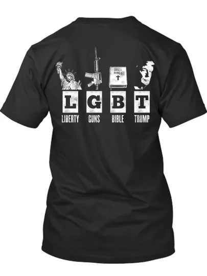 Discover Liberty Guns Bible Trump Men's T-Shirt Patriotic Republican Election Tee