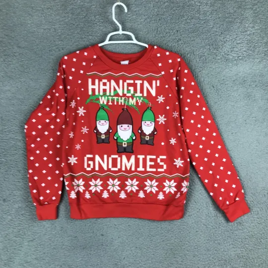 Freeze Sweater Womens XS Hangin With My Gnomies Christmas Holiday Pullover Funny