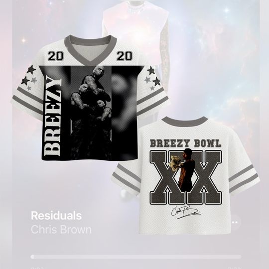 Discover Chris Brown Breezy Bowl XX Jersey T-Shirt  Hip Hop Streetwear Concert Fan Crop Top