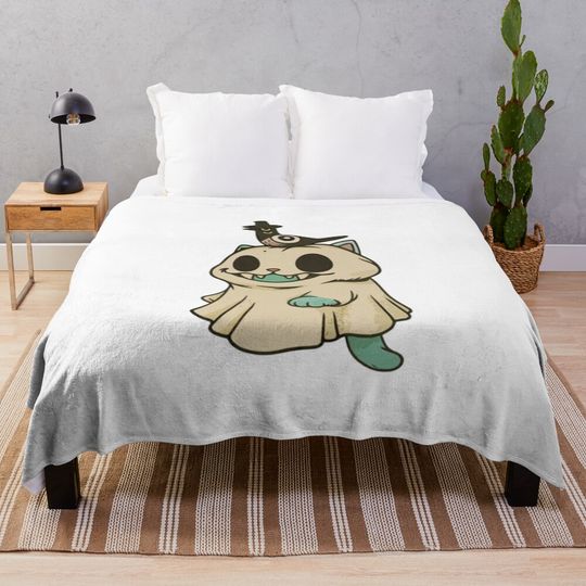 Derby Tiger Ghost & Sussy Bird Kpop Demon hunters Halloween Throw Blanket
