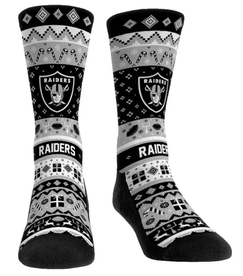 LAS VEGAS RAIDERS Ugly Sweater Socks