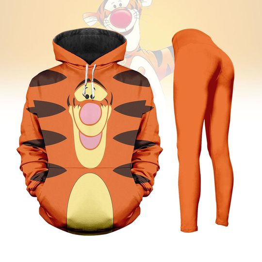 Halloween Tigger Costume Hoodie, Women Leggings, Winnie The Pooh Cosplay Costume, Disney Shirt, Animal Kingdom Shirt, Disneyworld Shirt