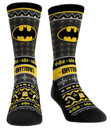 Discover Rock'em Socks BATMAN Tacky Sweater Socks Sz. S/M 6-8.5