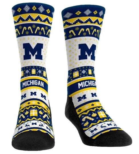 Discover Michigan Wolverines Ugly Sweater Socks