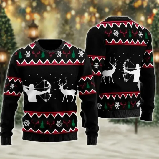 Discover Bow Hunter Ugly Christmas Sweater, Merry Christmas  Sweater, Holiday Gift