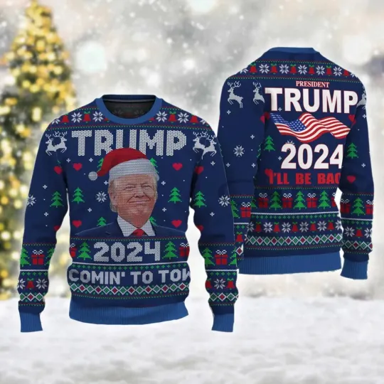 Discover Trump_2024 Ugly Christmas Sweater Donald Trump Won Xmas Ugly Sweater Gift