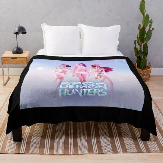 KPop Demon Hunters Cozy Session Plush Throw Blanket for Relaxing Nights