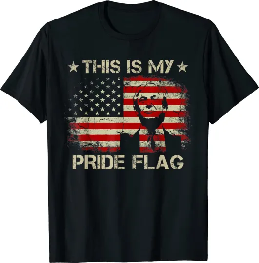 Discover Patriotic T-Shirt with Pride Flag and American Flag Design for Independence Day