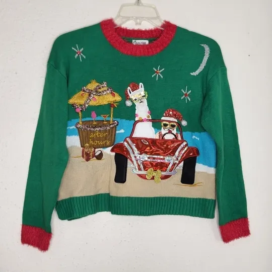 Discover Ugly Christmas Crew Neck Sweater Sz M