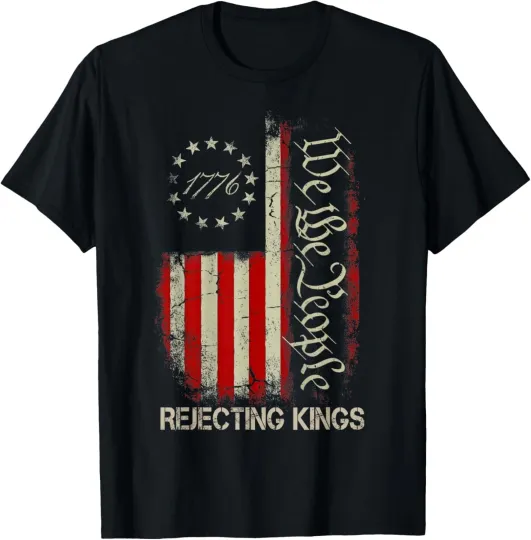 Discover Rejecting Kings Since 1776 American Flag USA Unisex T-Shirt