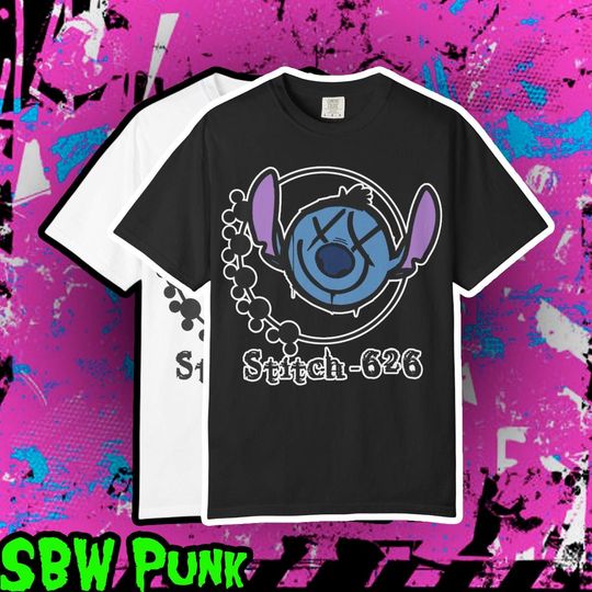 Discover Experiment T-Shirt | Emo Punk Lilo & Stitch Graphic Tee Shirt | B182 Inspired | Goth Alt Punk Emo Disney