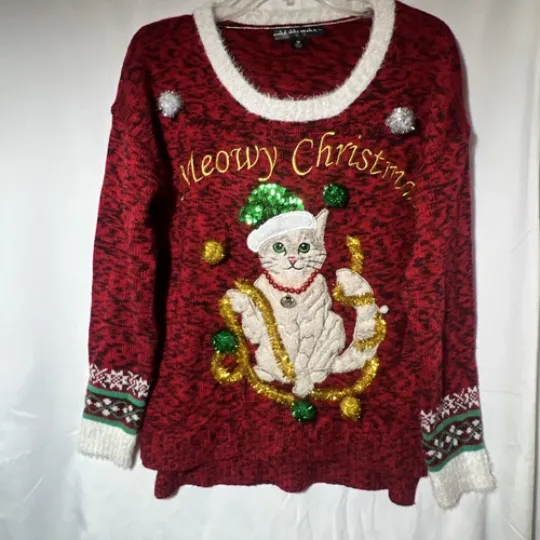 Discover Ugly Women’s Christmas Sweater Holiday Party Vintage Size Medium Lord & Taylor