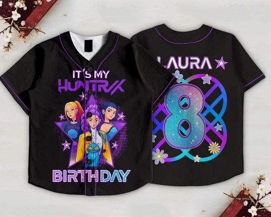 Discover Custom Huntrx Birthday Girl Baseball Jersey, It's My Huntrx Birthday Shirt, Personalized Demon Birthday, Gift for Huntrx Fan