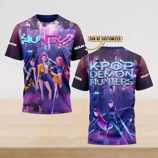 Discover Custom KPop Demon Hunters Shirt, Saja Girls 3D Shirt, Rumi Zoey Mira