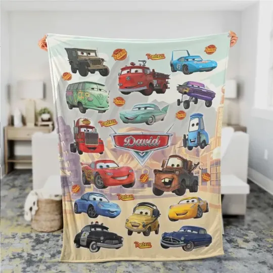 Discover Personalized Disney Cars McQueen Route 66 Fleece Blanket