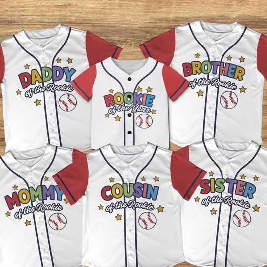 Rookie of The Birthday Jersey Shirt,Rookie Baseball Birthday Jersey Rookie Family Jersey,First Birthday Boy Shirt,Mom Baseball Jersey B22