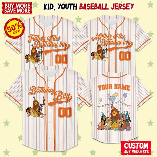 Custom Lion King Birthday Baseball Jersey, Custom Name Kid Adult Elsa Baseball Jersey Outfit, Gift for Spider Fan, Lion King Birthday