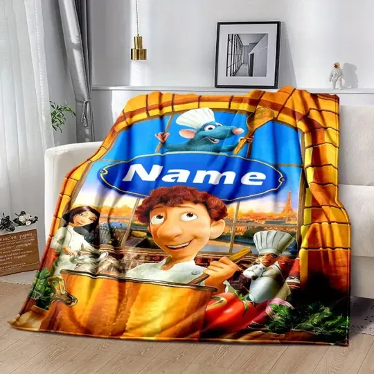 Discover Custom Name Ratatouille Themed Fleece Blanket, Disney Blanket