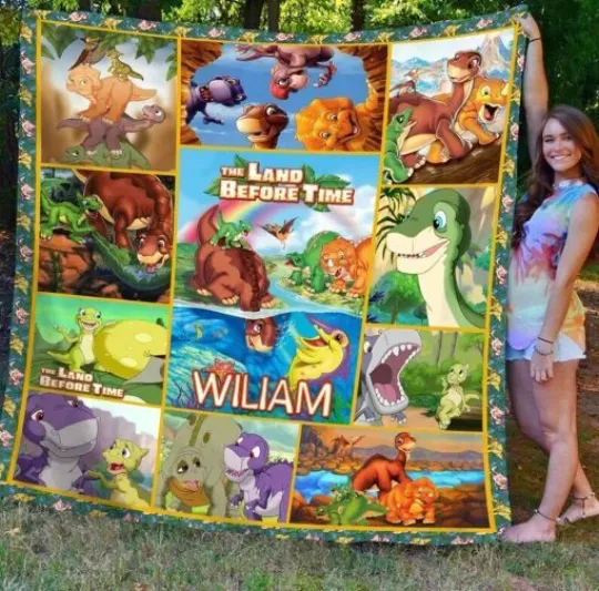 The Land Before Time Fleece Blanket,Personalized Disney Blanket with Custom Name