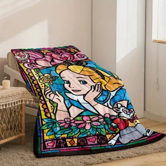 Discover Disney Animation Alice in Wonderland Fleece Blanket, Disney Blanket