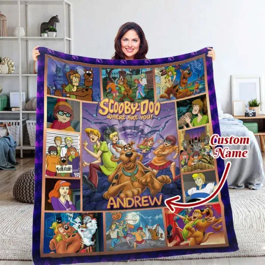 Discover Personalized Scooby-Doo Blanket, Disney Blanket, Custom name Blanket