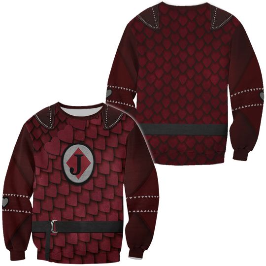 Jack of Diamonds Long Sleeve Shirt, Descendants 4 Costume, The Rise of Red Cosplay, Musical Fantasy Apparel, Captain of The Crimson Outfit