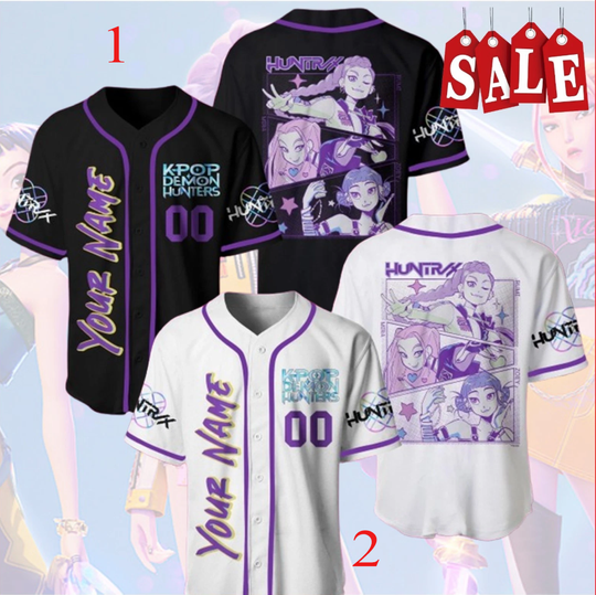 Personalized Kpop Demon Hunters Jersey, Saja Boys Baseball Jersey, Huntrix Girl