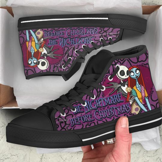 The Nightmare Before Christmas Hightop Sneakers, Jack Anf Sally Sneakers