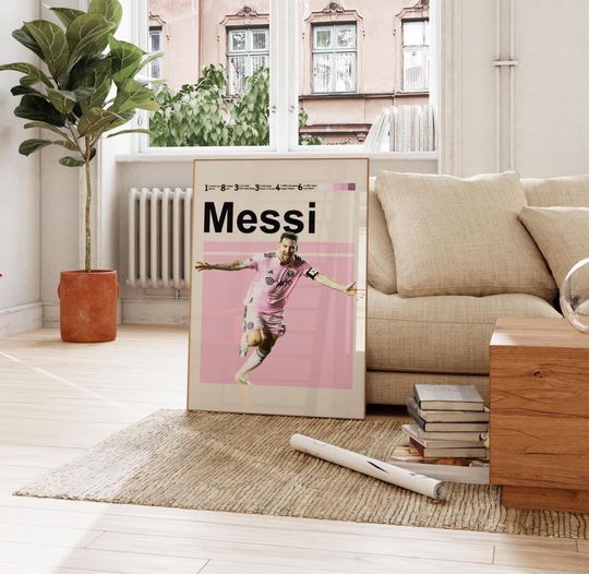 Discover Lionel Messi Poster, Inter Miami Poster, Football Wall Poster .Lionel Messi Print Art. Messi Inspired Art.Mid-Century Modern. Messi Png.