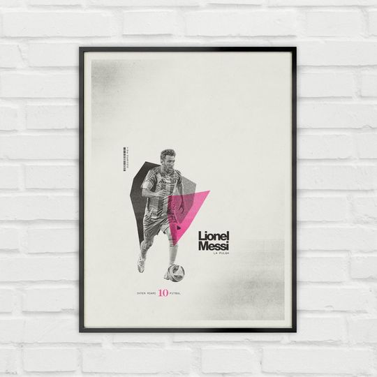 Discover Lionel Messi Poster  Inter Miami Minimalist Soccer Wall Art  Digital Download or Matte Paper Print