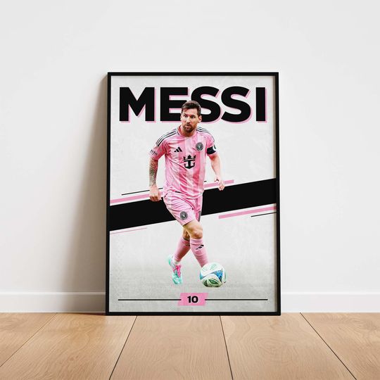 Discover Lionel Messi Inter Miami Poster: Minimalist Soccer Wall Art (Digital Download)