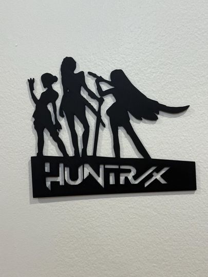 HUNTRIX K-Pop Demon Hunters Wall Art 3D Printed Metal Sign for Room Decor