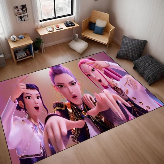 Anime Art Rug – Modern Kid Room Decor and Gaming Rug