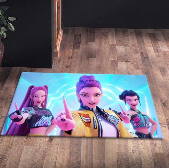 Discover Anime Girl Rug, Kpop Demon Hunters Floor Mat, Entryway Rug, Gamer Rug, Kids Room Decor